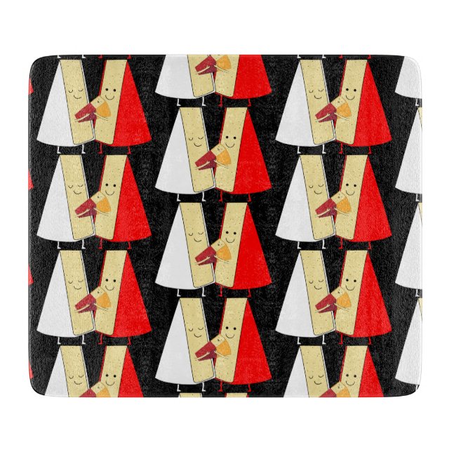 Liebhaber von Wein und Käse Schneidebrett (Vorderseite)