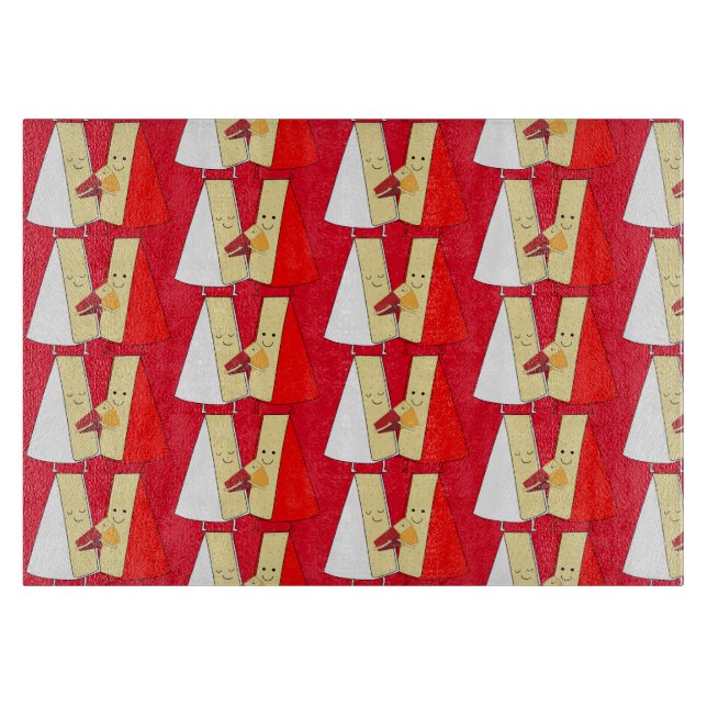 Liebhaber von Wein und Käse Schneidebrett (Vorderseite)