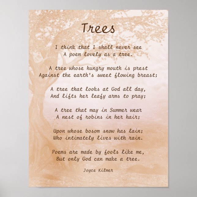 Lieblich als Baum-Natur-Gedicht Poster (Vorne)