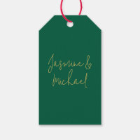 Lieblich Chic Calligraphy Couple Names Green & Gol