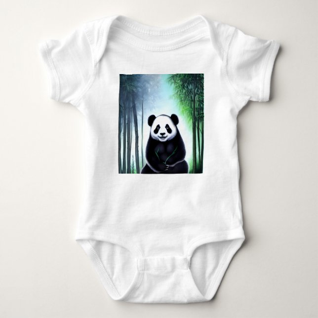 Lieblich, kuddelig Panda Bärenkuppe Baby Strampler (Vorderseite)