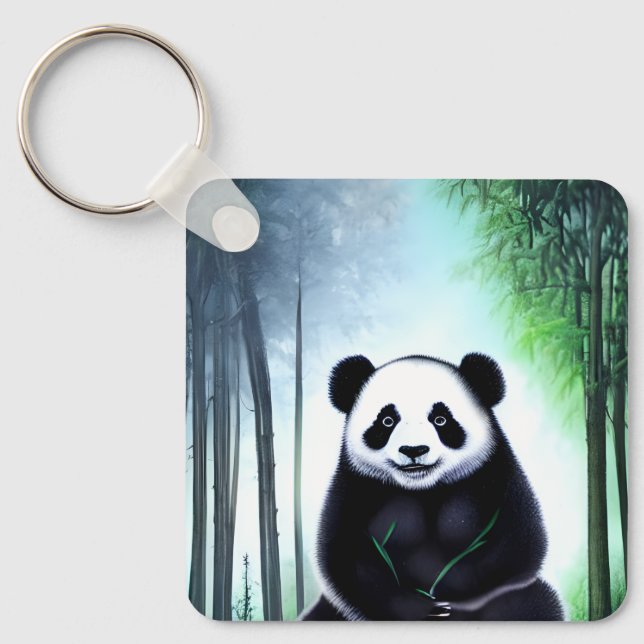 Lieblich, kuddelig Panda Bärenkuppe Schlüsselanhänger (Vorderseite)