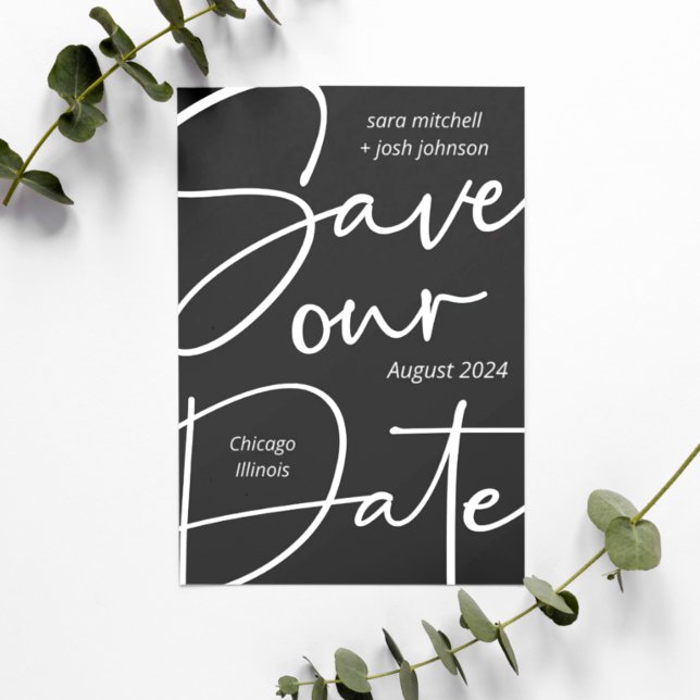 Lieblich kühne Script Minimal Save the Date (Von Creator hochgeladen)