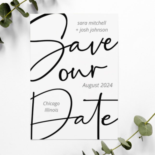 Lieblich kühne Script Minimal Save the Date (Von Creator hochgeladen)