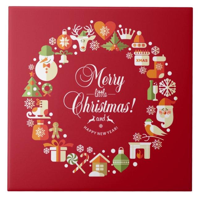 Lieblich Merry Little Christmas | Keramik Tiles Fliese (Vorderseite)