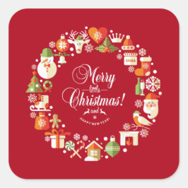 Lieblich Merry Little Christmas | SIEGEL Quadratischer Aufkleber