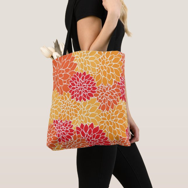 Lieblich Orange und Red Dahlia Floral (Von Nahem)