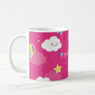 Lieblich Pink Rainbow Sky wiederholt Muster. Ein S Kaffeetasse