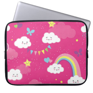 Lieblich Pink Rainbow Sky wiederholt Muster. Ein S Laptopschutzhülle
