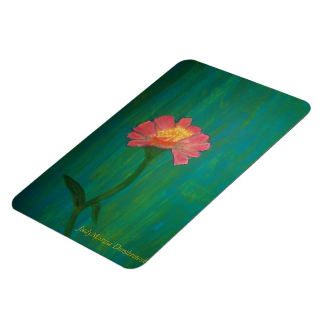 Lieblich Pink Zinnia Magnet (Linke Seite)