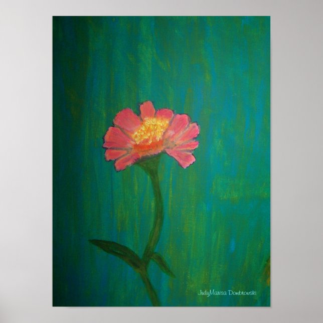 Lieblich Pink Zinnia Poster (Vorne)