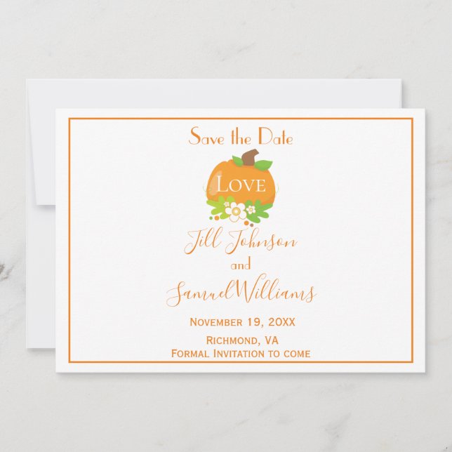 Lieblich Pumpkin Save The Date (Vorderseite)