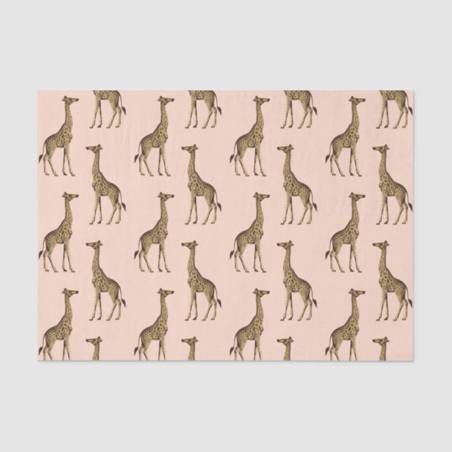 Lieblich rosa Giraffe  Seidenpapier (Vorderseite)