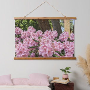 Lieblich rosa Rhododendron Wandteppich Mit Holzrahmen