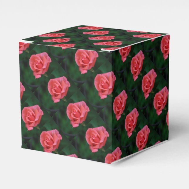 Lieblich rosa Rose Geschenkschachtel (Vorderseite)