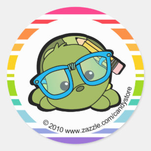 Lieblich Smarty Turtle Runder Aufkleber