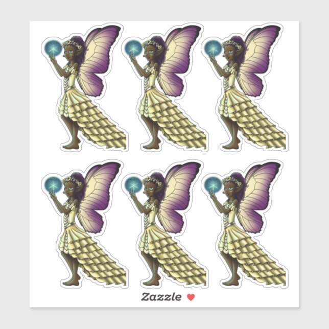 Liebliche afrikanische Fairies Aufkleber (Blatt)