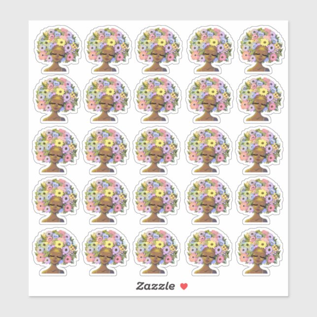 Liebliche Afroamerikanerinnen Aufkleber (Blatt)