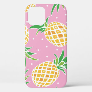Liebliche Ananas auf grunge rosa Polka Punkte Back Case-Mate iPhone Hülle