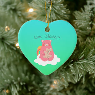 Liebliche Bärenfamilie Keramik Ornament