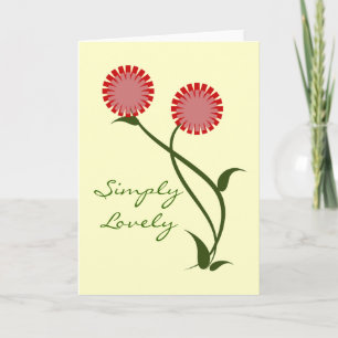 Liebliche Blüten Grußkarte, rot Karte