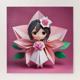 Liebliche Braut in Origami Puzzle