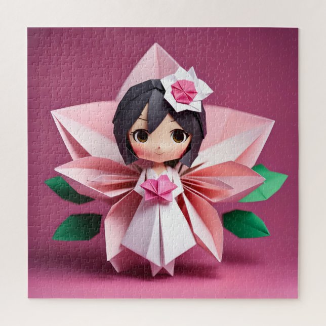 Liebliche Braut in Origami Puzzle (Vertikal)