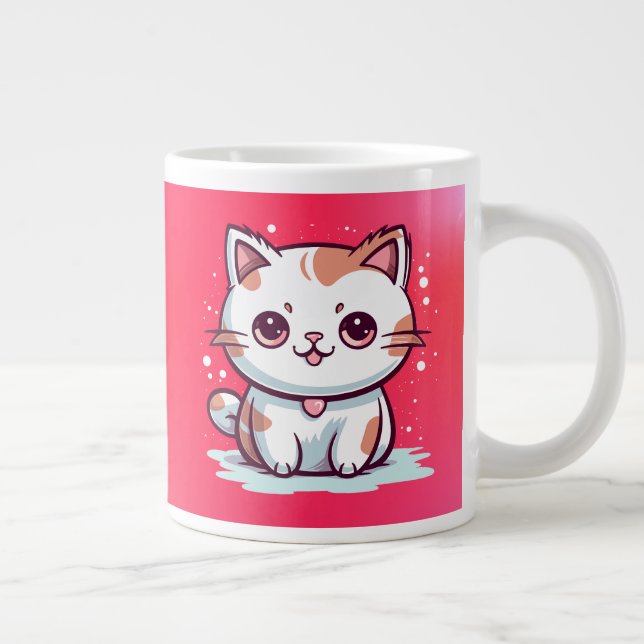 Liebliche Cat Kawaii Style Clipart-47758 Jumbo-Tasse (Rechts)
