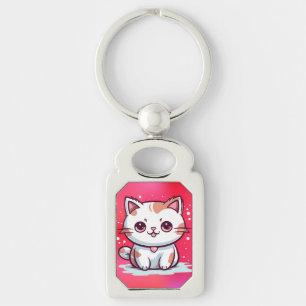 Liebliche Cat Kawaii Style Clipart-47758 Schlüsselanhänger