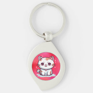 Liebliche Cat Kawaii Style Clipart-47758 Schlüsselanhänger