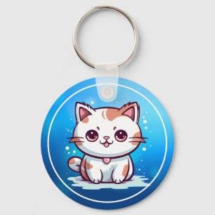 Liebliche Cat Kawaii Style Clipart-47758 Schlüsselanhänger