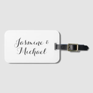 Liebliche Chic Calligraphy Couple Names Gepäckanhänger