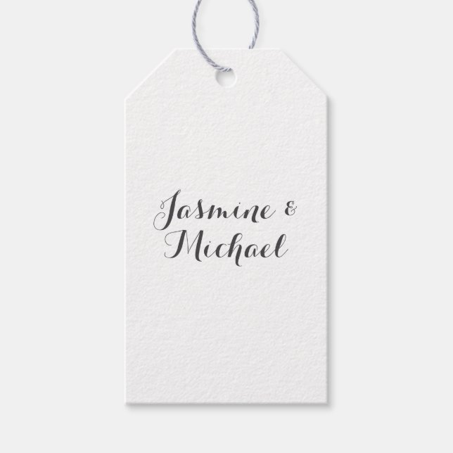 Liebliche Chic Calligraphy Couple Names Geschenkanhänger (Vorderseite)