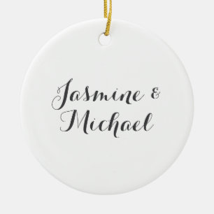 Liebliche Chic Calligraphy Couple Names Keramik Ornament