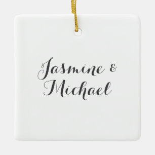 Liebliche Chic Calligraphy Couple Names Keramikornament