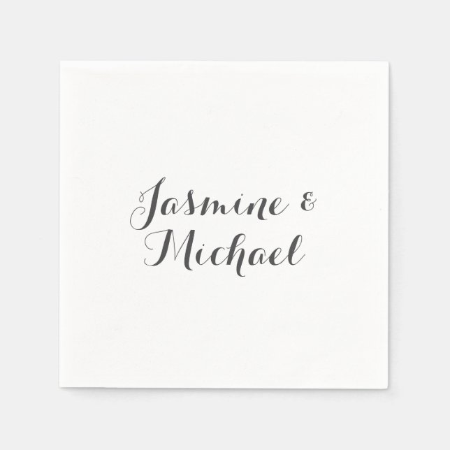 Liebliche Chic Calligraphy Couple Names Serviette (Vorderseite)