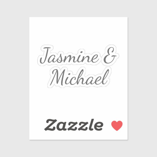 Liebliche Chic Calligraphy Couple Names Wedding Aufkleber (Blatt)