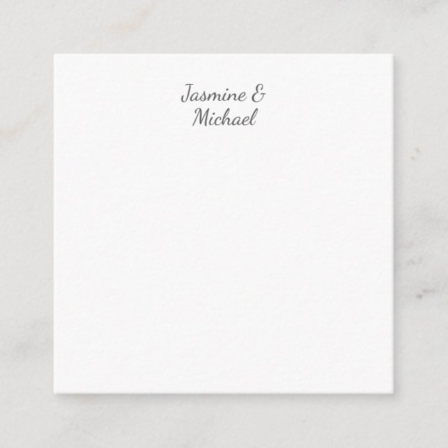 Liebliche Chic Calligraphy Couple Names Wedding Begleitkarte (Vorderseite)