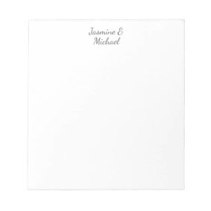Liebliche Chic Calligraphy Couple Names Wedding Notizblock