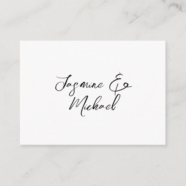 Liebliche Chic Calligraphy Names Hochzeiten Begleitkarte (Vorderseite)