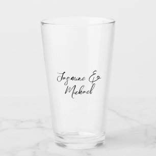 Liebliche Chic Calligraphy Names Hochzeiten Glas