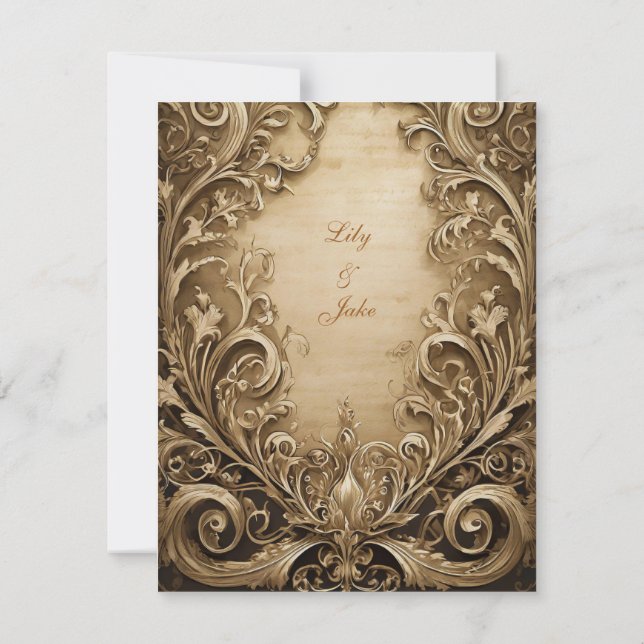 Liebliche Einladung zur Hochzeit (Rückseite)