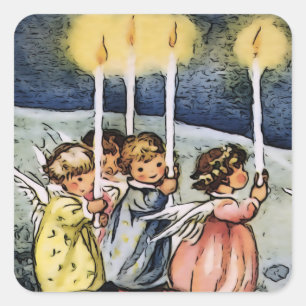 Liebliche Engel Quadratischer Aufkleber