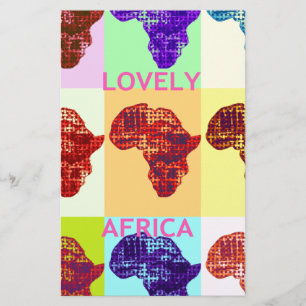 Liebliche Farbige Afrika-Karte Pop-Art-Design