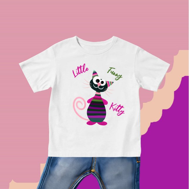 Liebliche farbige Katze Baby T-shirt (Von Creator hochgeladen)