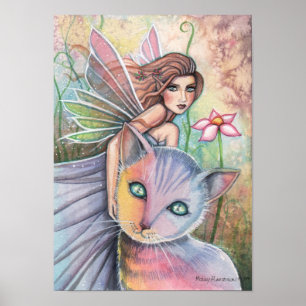 Liebliche Fee mit Cat Poster von Molly Harrison