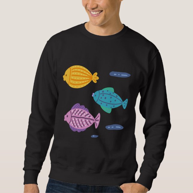 Liebliche Fish Stickers Sweatshirt (Vorderseite)