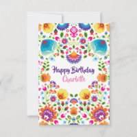 Liebliche Folklore Happy Birthday Card