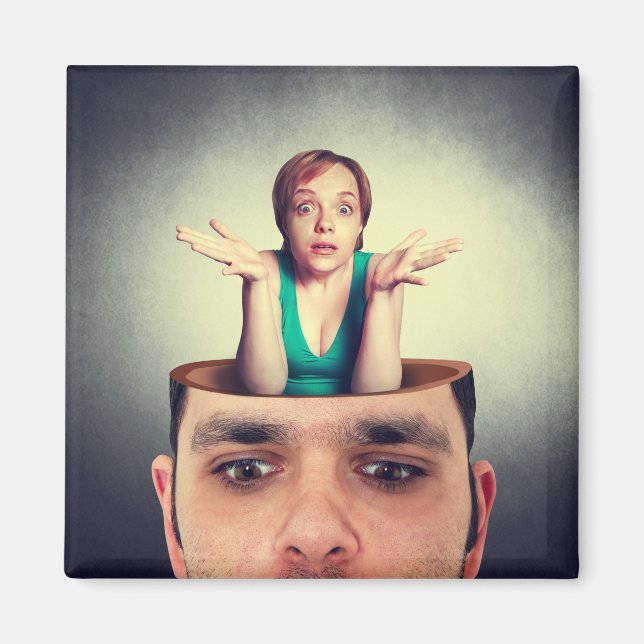 Liebliche Frau im Kopf Magnet (Vorne)