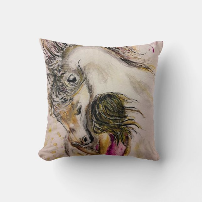 Liebliche Freunde - Aquarelle Kissen (Vorderseite)